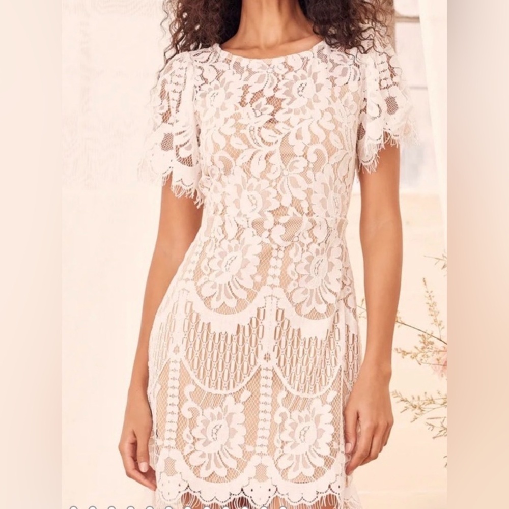 Lulus Pearson Dress with Lace Overlay